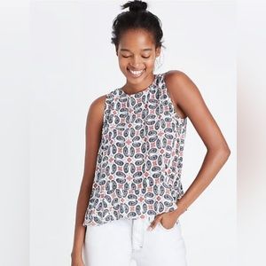Madewell Silk Bandana Paisley Peplum Tank Top